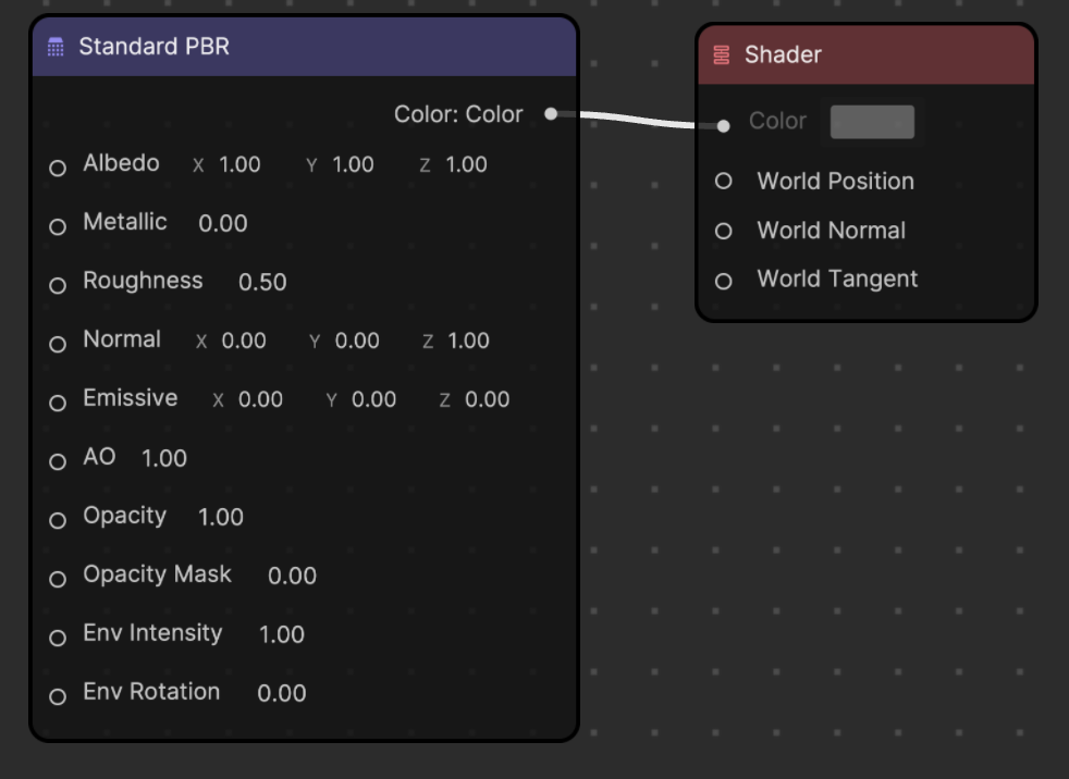 connect to shader node