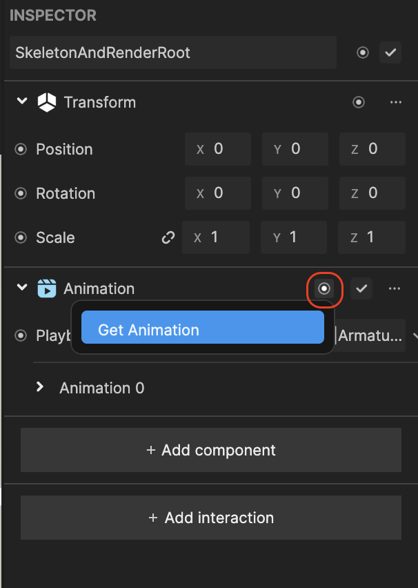 get animation