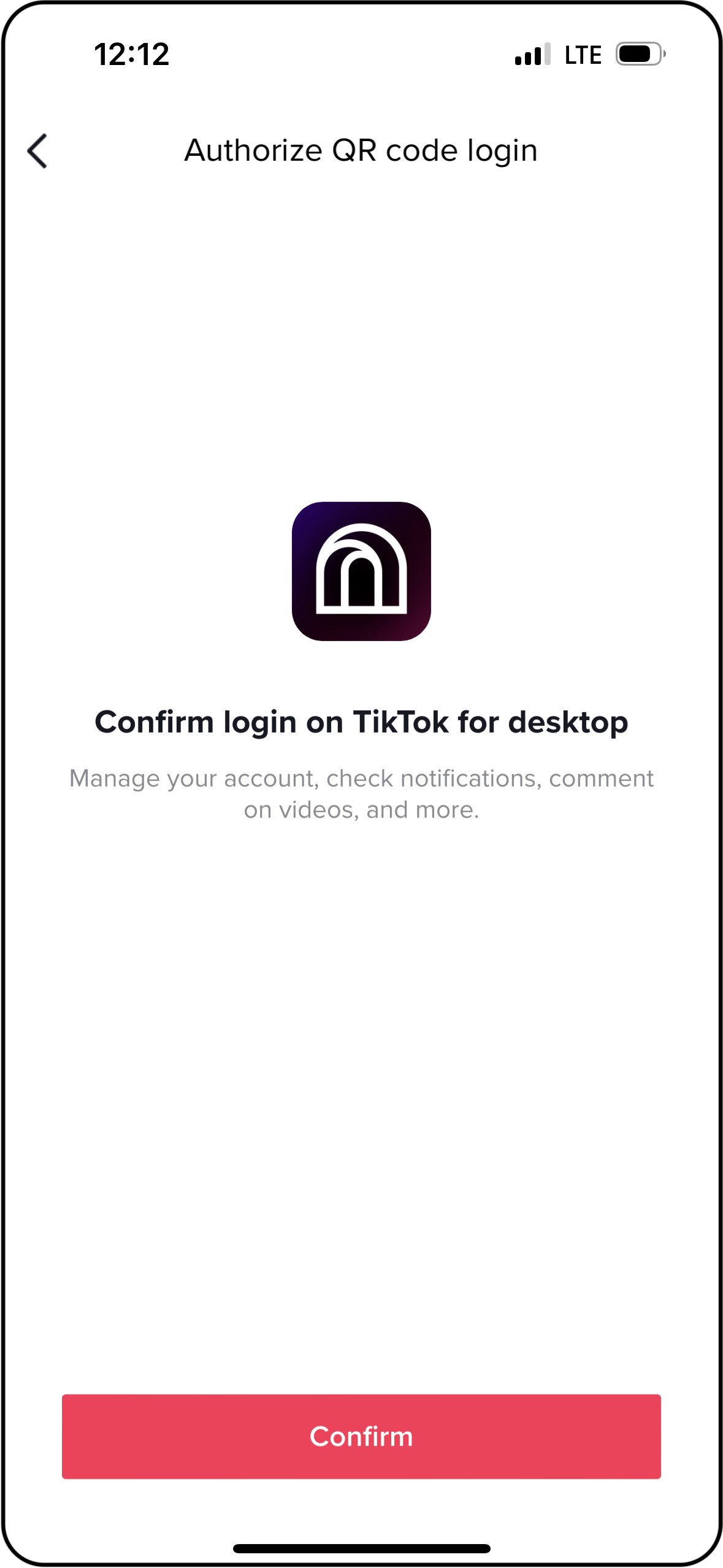 scan with TikTok app