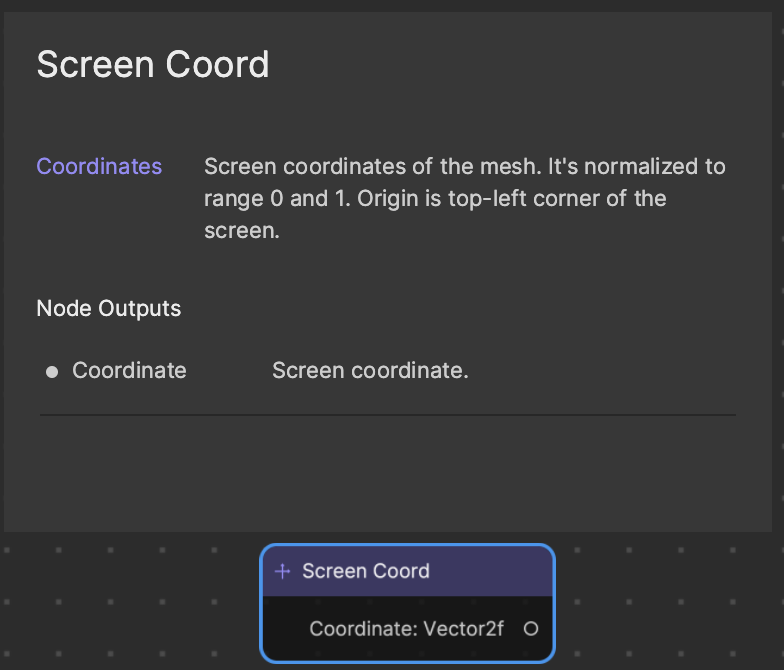 screen coordinate node