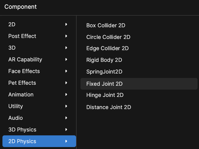 add fixed joint