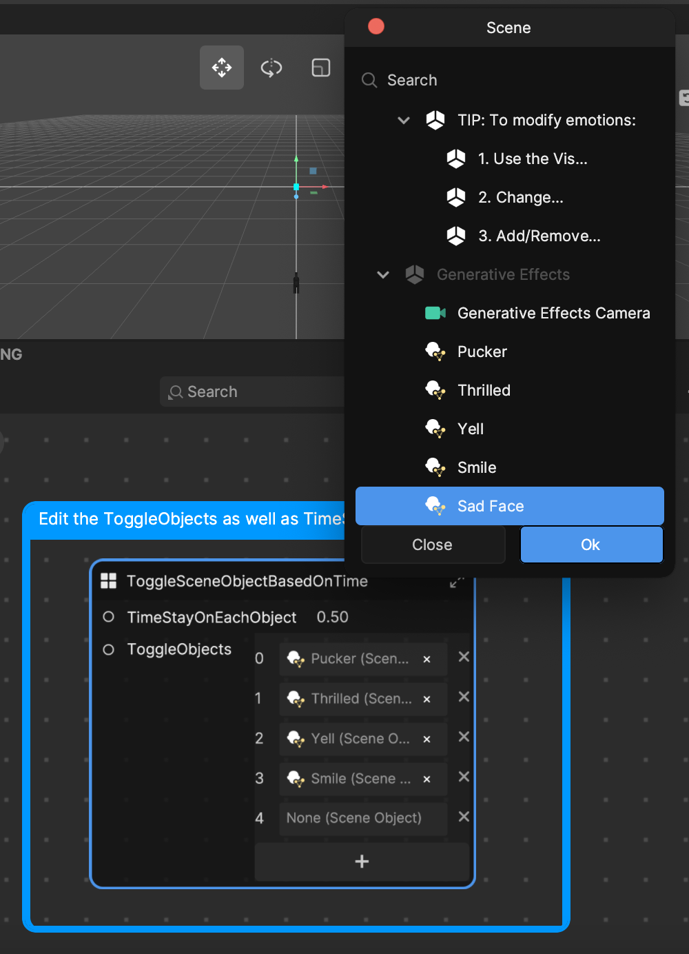 assign toggle objects