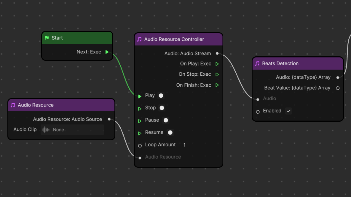 add an audio resource node