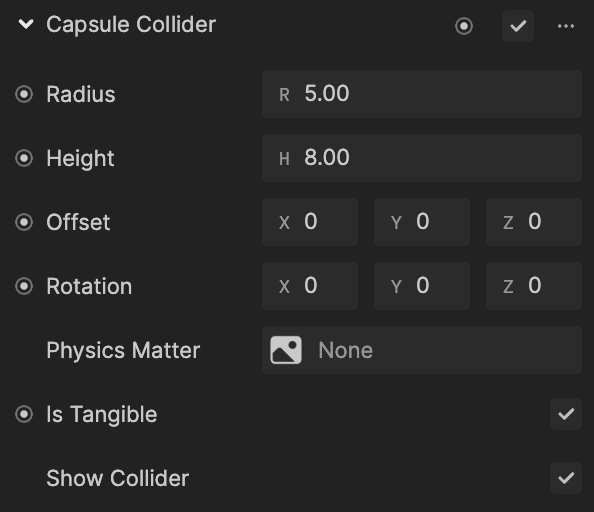 add capsule collider component