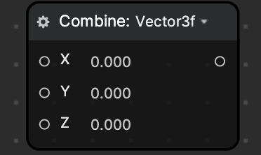 add a combine node to convert variables to vector 3f