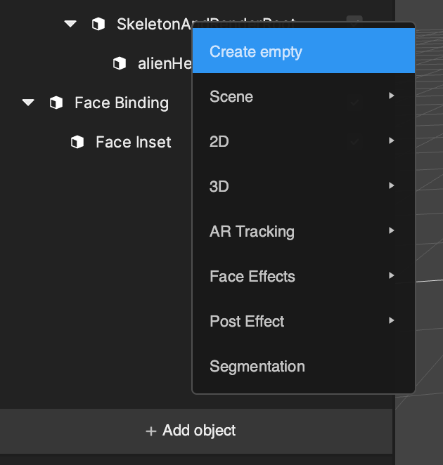 create an empty object in the hierarchy panel