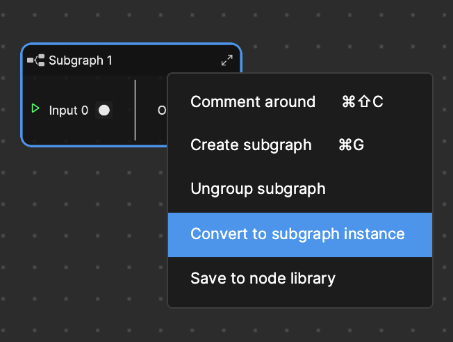 create subgraph instance