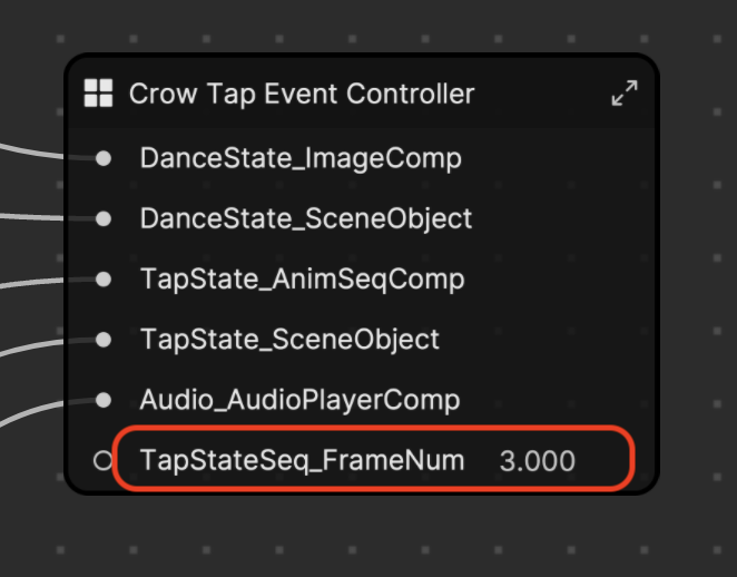 change the frame number of the tap state