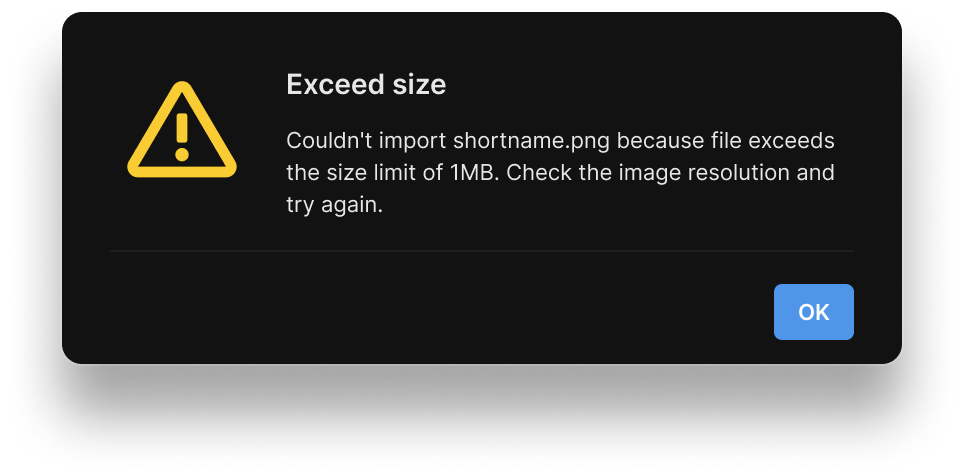 exceed file size