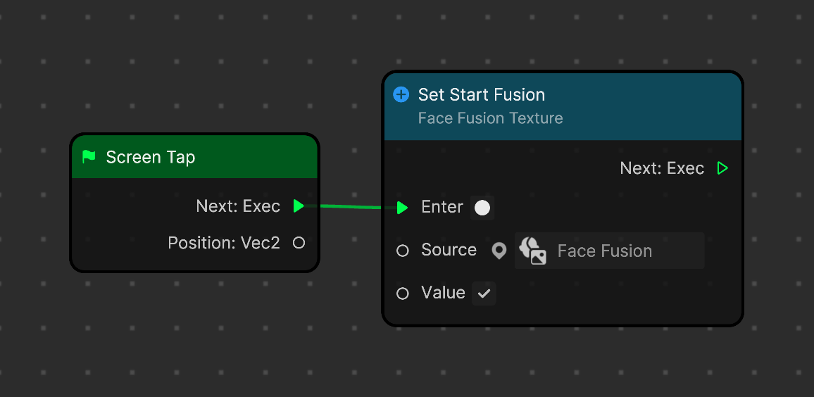 start fusion behavior in visual scripting