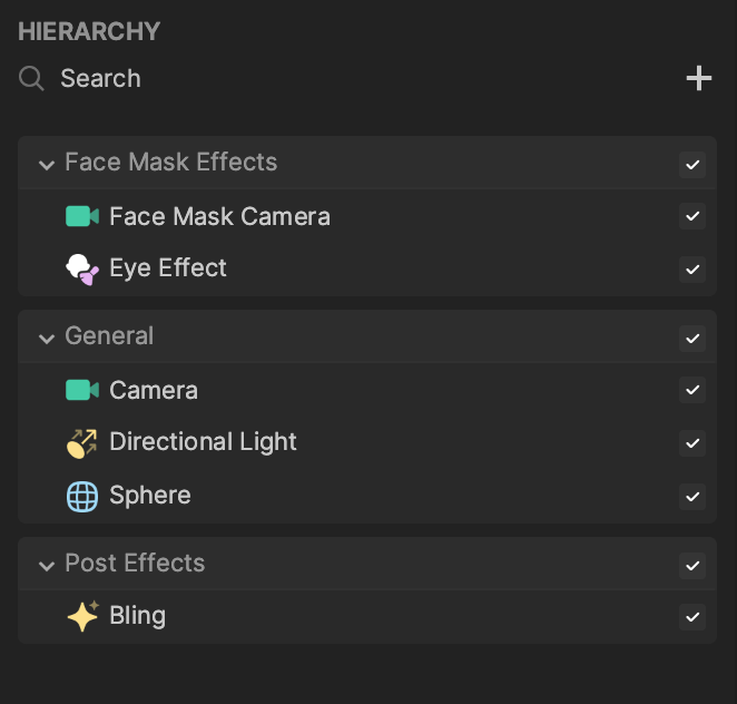 Hierarchy Panel Learn Tiktok Effect House