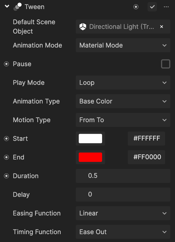 material mode tween