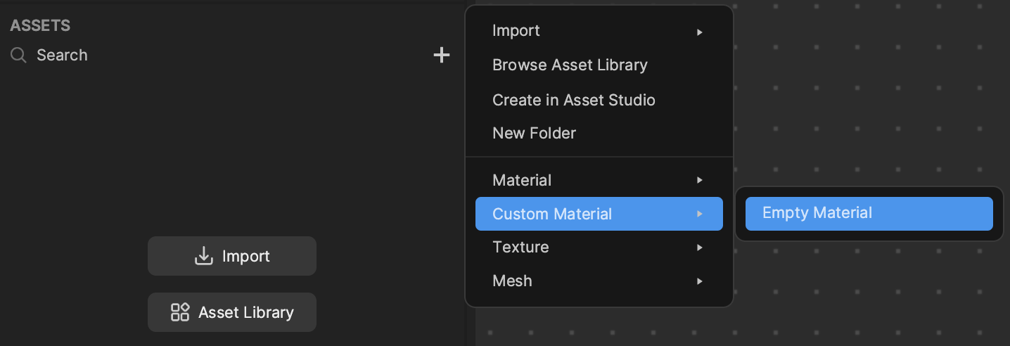 open material editor