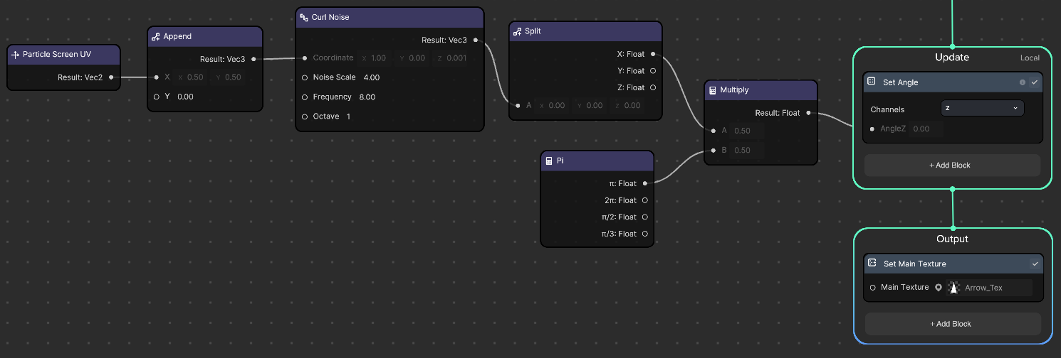 output logic set main texture