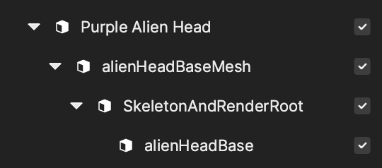 rename the head tracker object in the assets panel