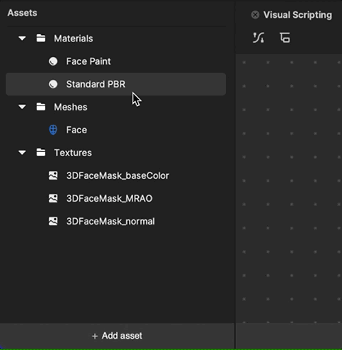 rename a standard pbr material in the assets panel