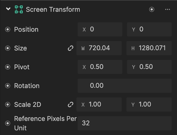 screen transform component