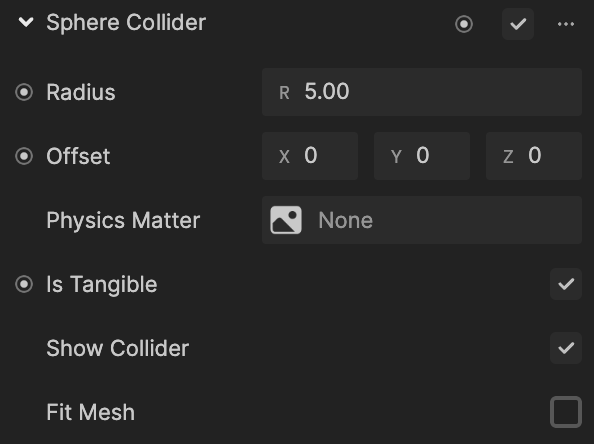 add sphere collider component