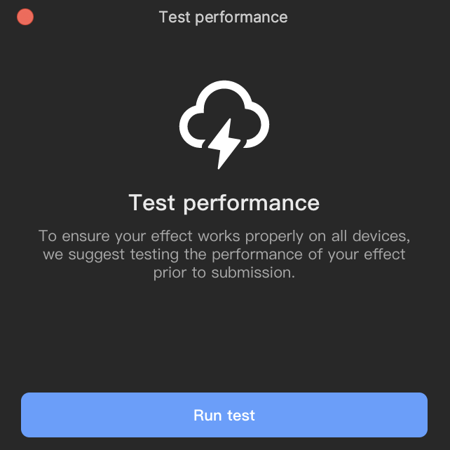 test performance window