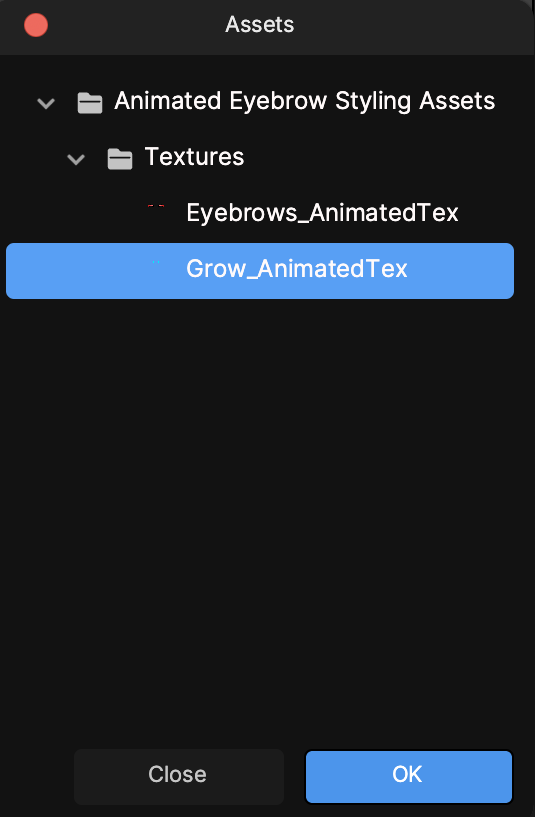 texture in assets picker