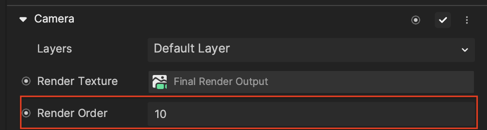 camera's render order